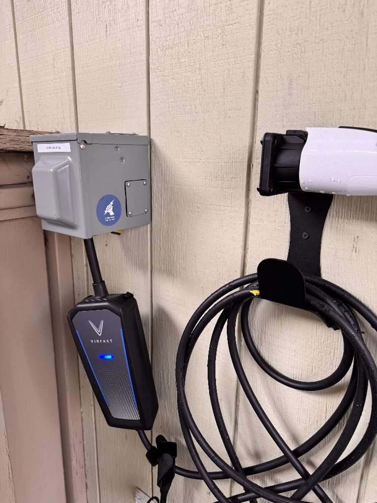 Exterior EV charger receptacle